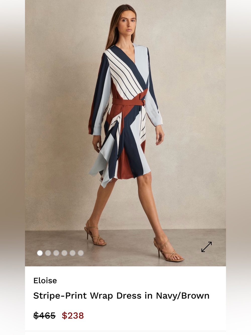 Striped Asymmetrical Midi Dress